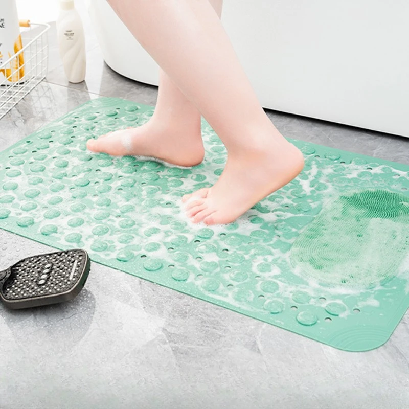 

Коврик для ванной из ПВХ с щеткой, утолщенный, противоскользящий, массажный, для душа и ванны, для дома и отеля, 1 шт.