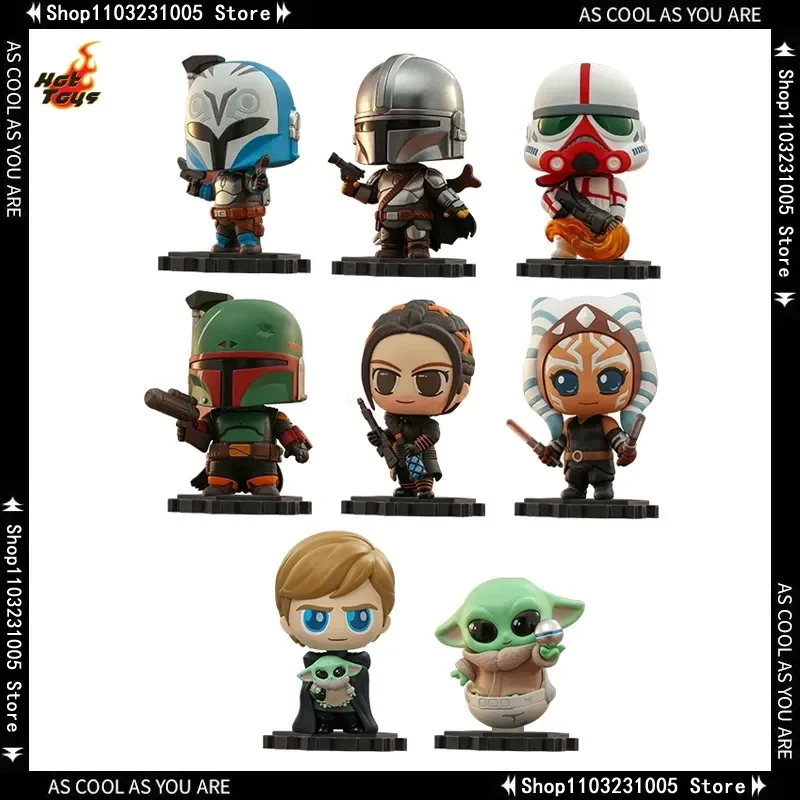 7.5cm Hot Toys Star Wars Mandalorian Cosbi Mini Collection Doll Single Pack/set Q Edition Random Style