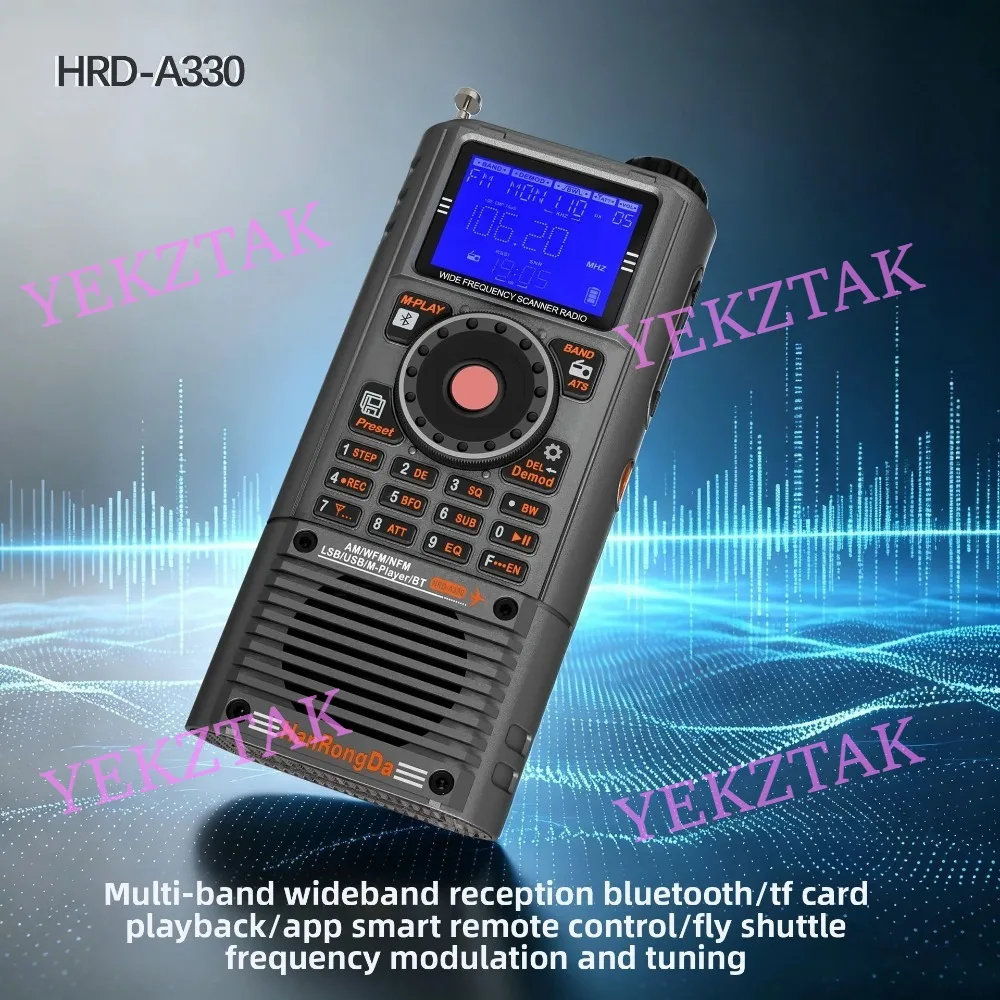 HanRongDa HRD-A330 Wideband Receiver with W3 repeater, Full-Band Portable Radio with SSB, AIR Band