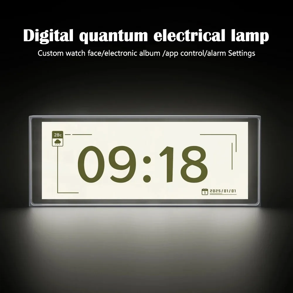 Smart IPS Clock RGB Cyberpunk Desktop Electronic Digital Clock App Control DIY Display Screen Glow Tube Night Light for PC