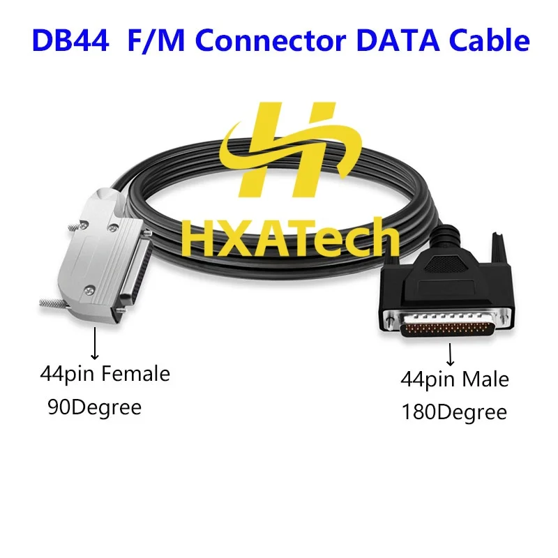 HXATech -  DB44 Connector Cable 44pin male 180 ° to female 90 ° extension cable 44 pin data cable for CNC programmer signal Line