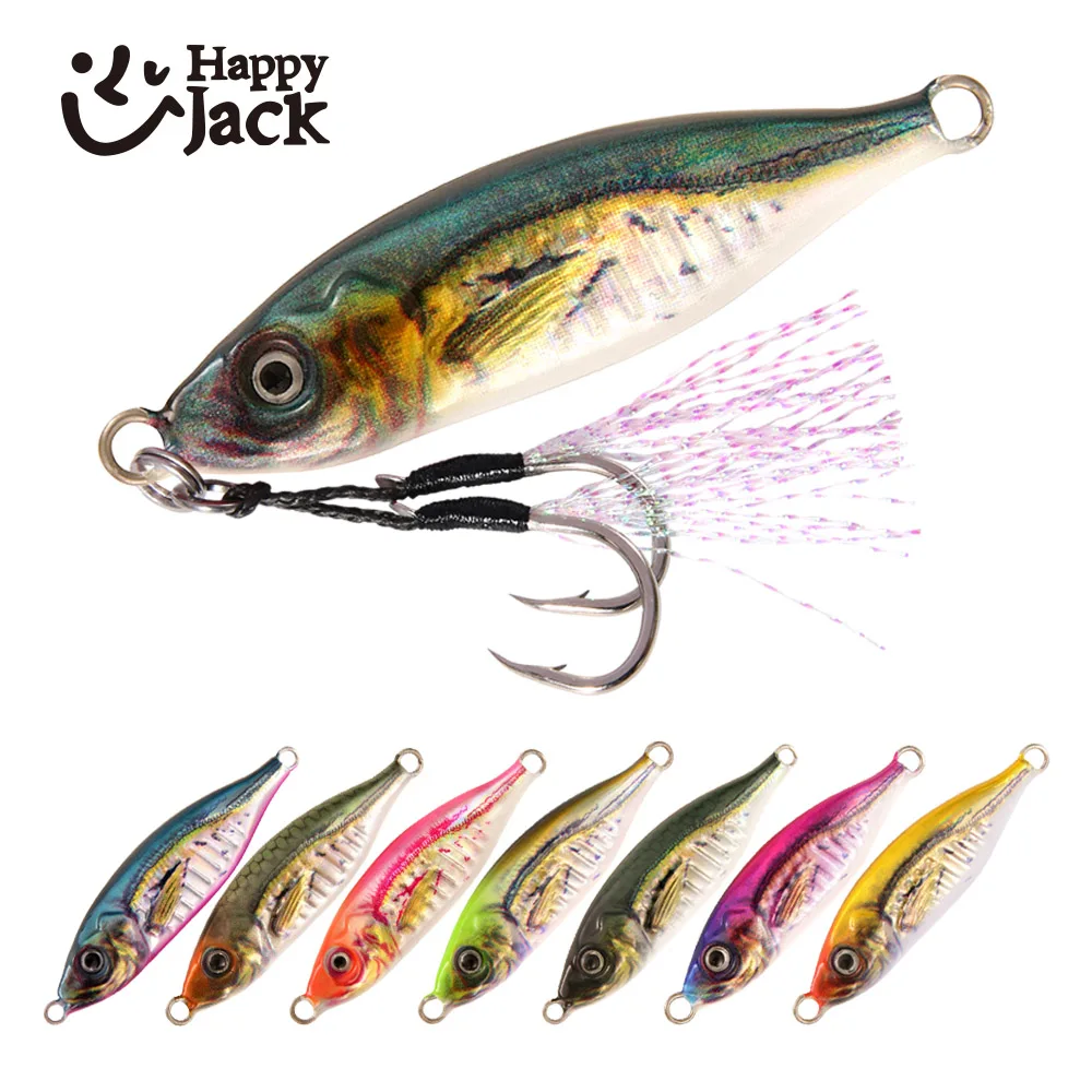 

Happyjack Metal jig 7g10g15g20g30g 3D Print Laser slow jig Trout Sea Fishing Bait micro jig Sea Fishing Bait Jigging Lure Metal