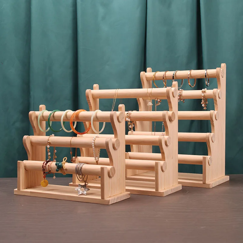 Wooden Bracelet Display Frame with and Detachable Solid Wood Watch Bracelet and Bracelet Storage Display Frame