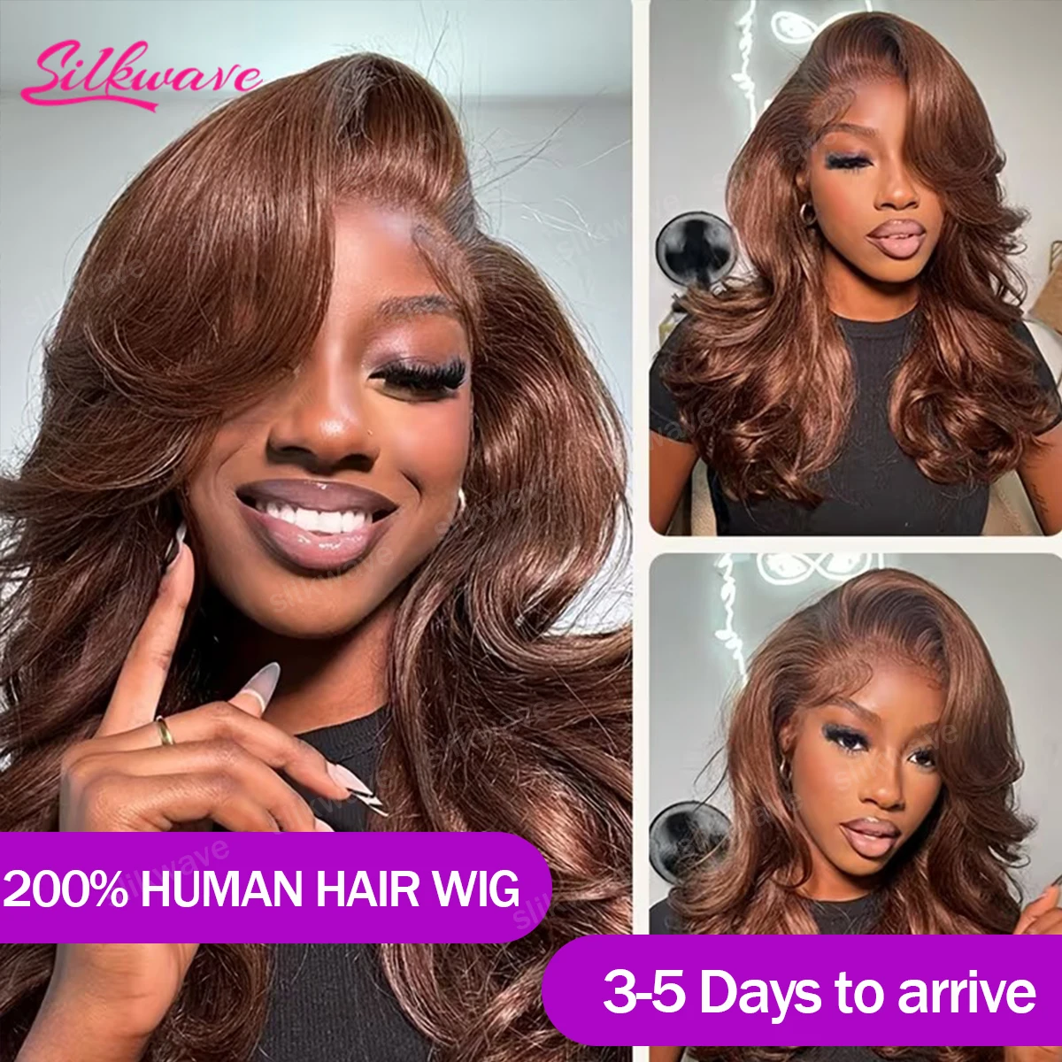 200 Density Chocolate Brown Human Hair Wigs Body Wave 13X6 Hd Lace Frontal Wig Pre Plucked Brazilian For Black Women 30 32 Inch