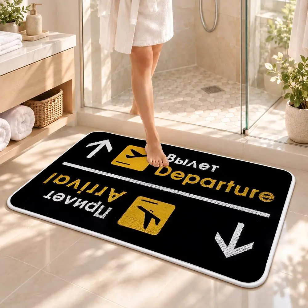 Arrival And Departure Floor Mat Flannel Rug Soft Non Slip Washable Door Mat for Bathroom Bedroom Kitchen Home Decor