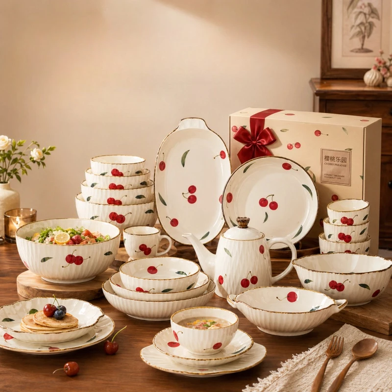 Full Set Design Dinner Sets Friendly Aesthetic Luxury Ceramic Dinnerware Sets Kitchen Elegant Keramik Geschirr Set Dinnerware