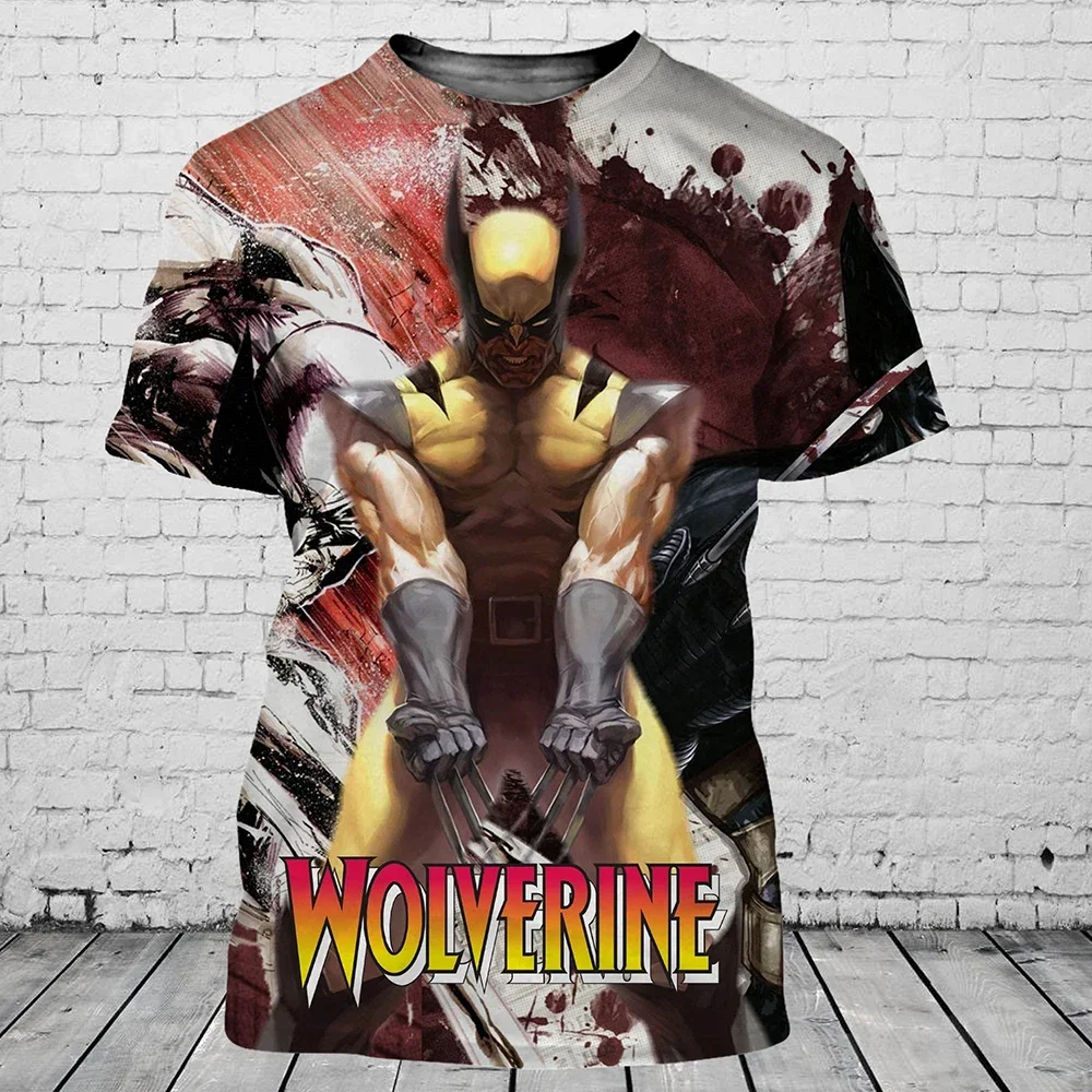 Summer Disney T-Shirts Wolverine Cartoon Anime 3D Print Streetwear Men Women Fashion Oversized T Shirt Kids Boys Girls Tees Tops