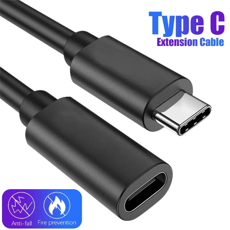 Type-c Extension Cable Fast Charging USB Male To Type C Female Extension Data Transfer Audio Connector for Laptop Mobile Phone