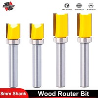 HAMPTON Milling Cutter 8mm Shank Flush Trim Router Bit With Bottom Bearing 12.7mm Blade Wood Pattern Bit Woodworking Tool