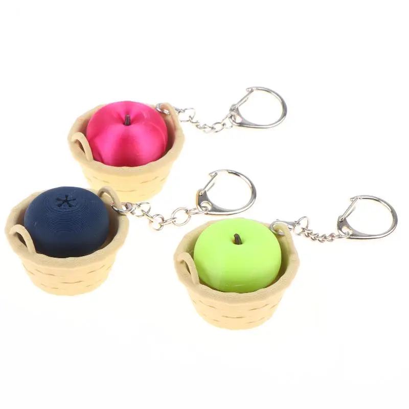 Mini-Klicker-Schlüsselanhänger, Fingerspitzenknopf, Cartoon-Simulations-Frucht-Schlüsselanhänger, niedliches Rucksackornament, Rucksackzubehör – Detail 6