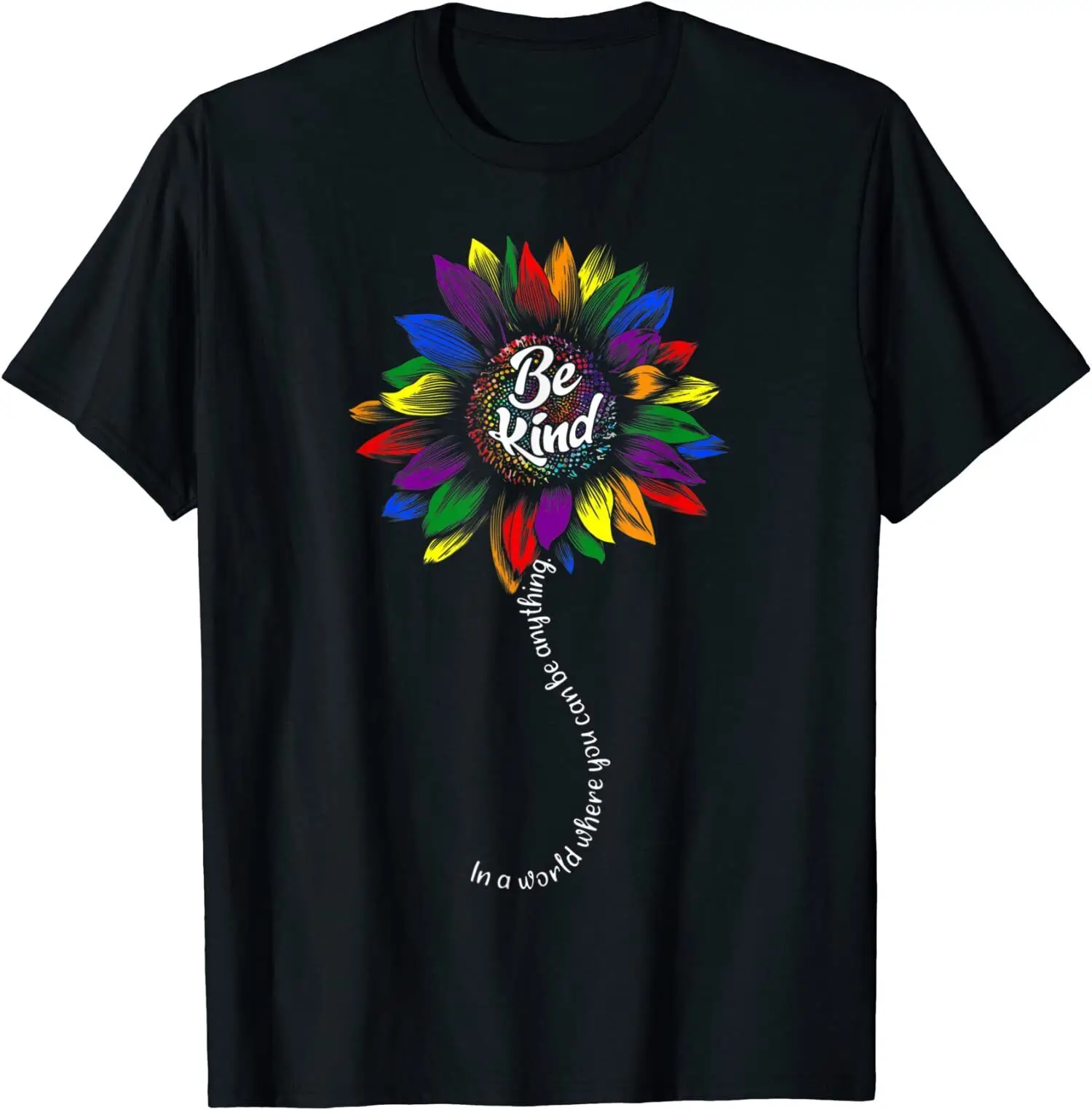 Sunflower Autism Awareness Be Kind Puzzle Support Unisex T-Shirt Size -5XL