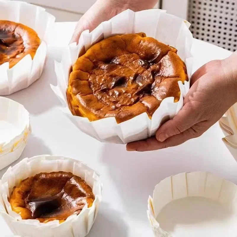 مقلاة لخبز الكعك تُستخدم لمرة واحدة ، صينية زيت الجبن ، قالب قابل للطي ، 4 6 5 8 "، 50 بطانة