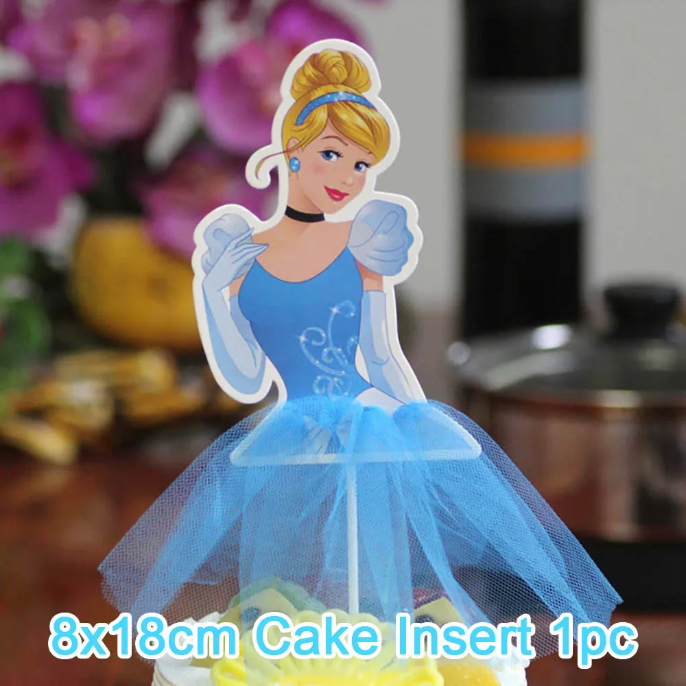 Fairy Tale Cinderella Princess Theme Birthday Party Decoration Supplies Disposable Cutlery Balloon Background Baby Shower Gift