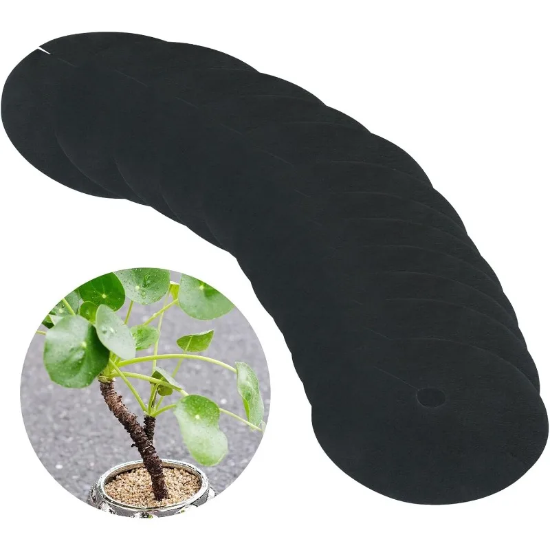 12 عبوة من حلقات شجرة المهاد مقاس 20.5 بوصة | سجادات حاجز الأعشاب القابلة لإعادة الاستخدام للمناظر الطبيعية وحماية النباتات #2