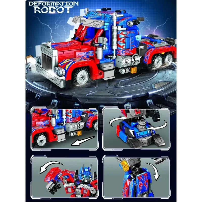 ToylinX 478 pezzi Set da costruzione trasformante, robot di trasformazione 2 in 1 da collezione e blocchi di costruzione per camion, regali pasquali per bambini