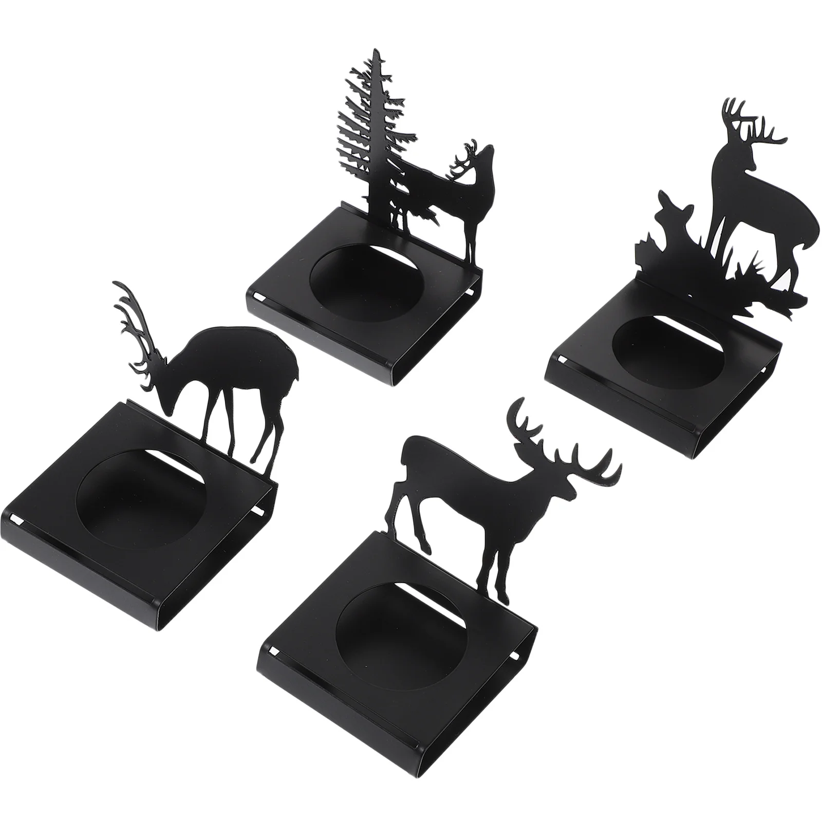 4 قطعة إِلْكَة عيد الميلاد أصحاب المعادن الشاي ضوء حامل الجدول محور سطح المكتب حامل الشمعدان ديكور عيد الميلاد #6