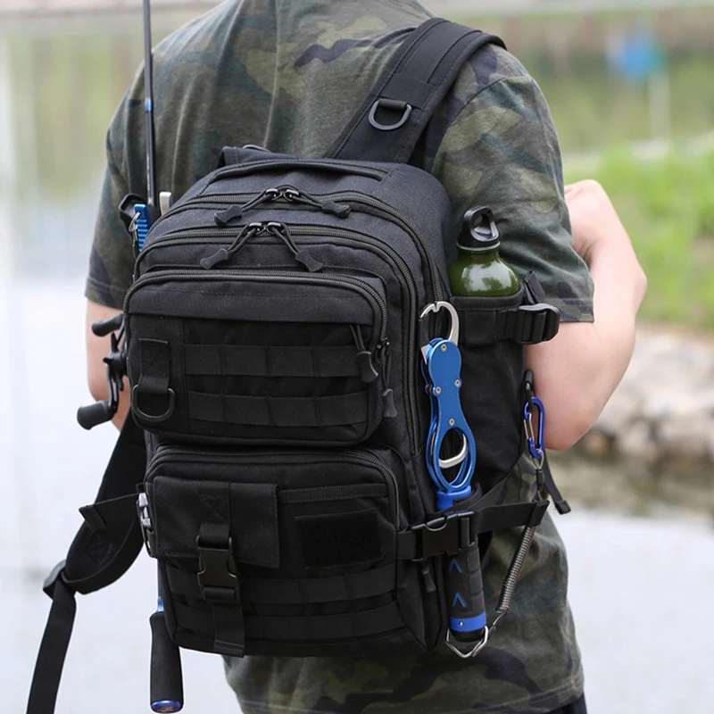 Oulylan Multifunctional Fishing Tackle Backpack Waterproof Fish Lure Gear Reel Rod Bag Utility Large Storage Fishing Bags