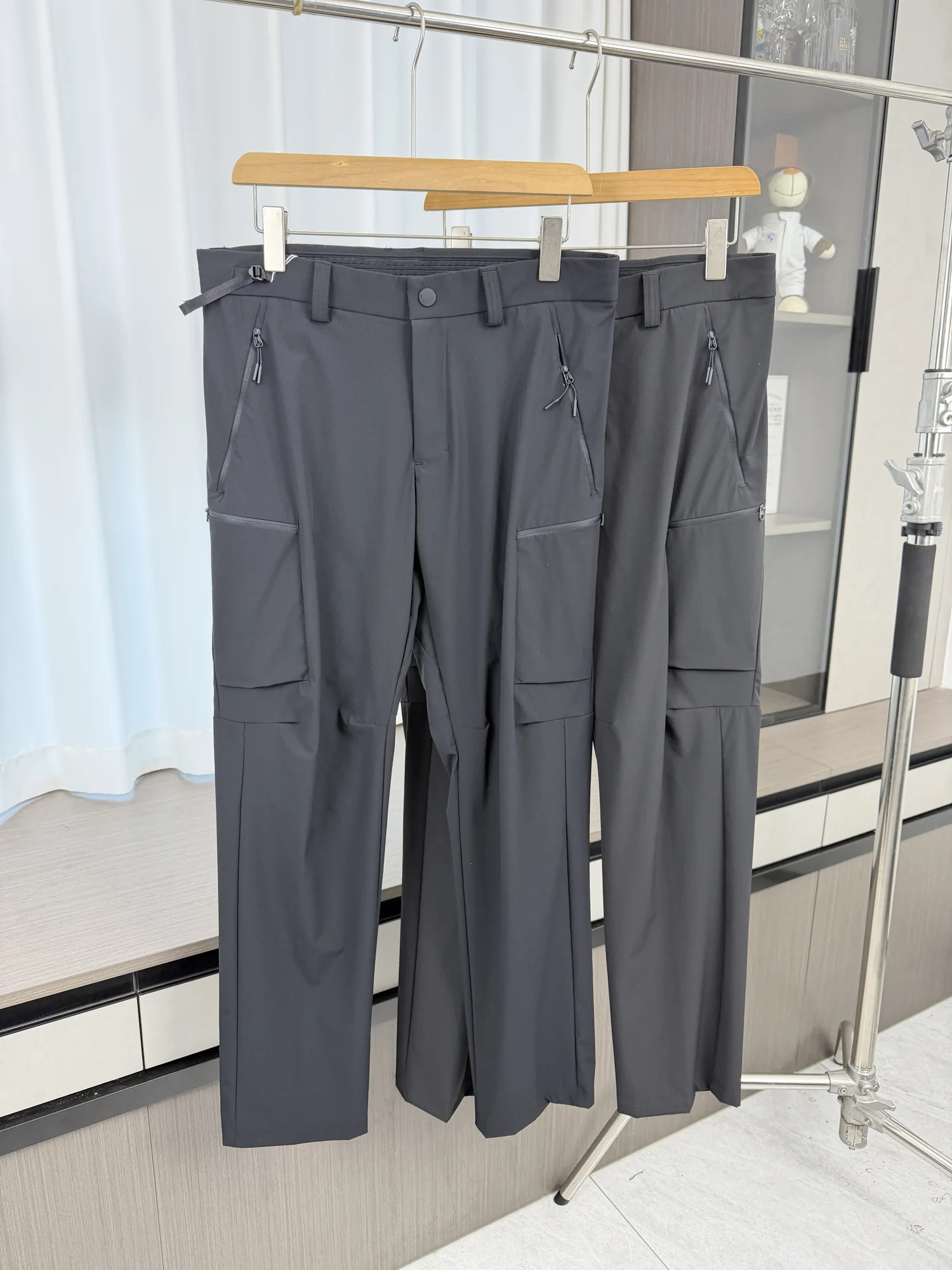 

Three-Proof Fabric! Men's Spring Summer 3D Stand-Cut Lightweight Soft Elastic Function Casual Pants Straight Leg Button Style