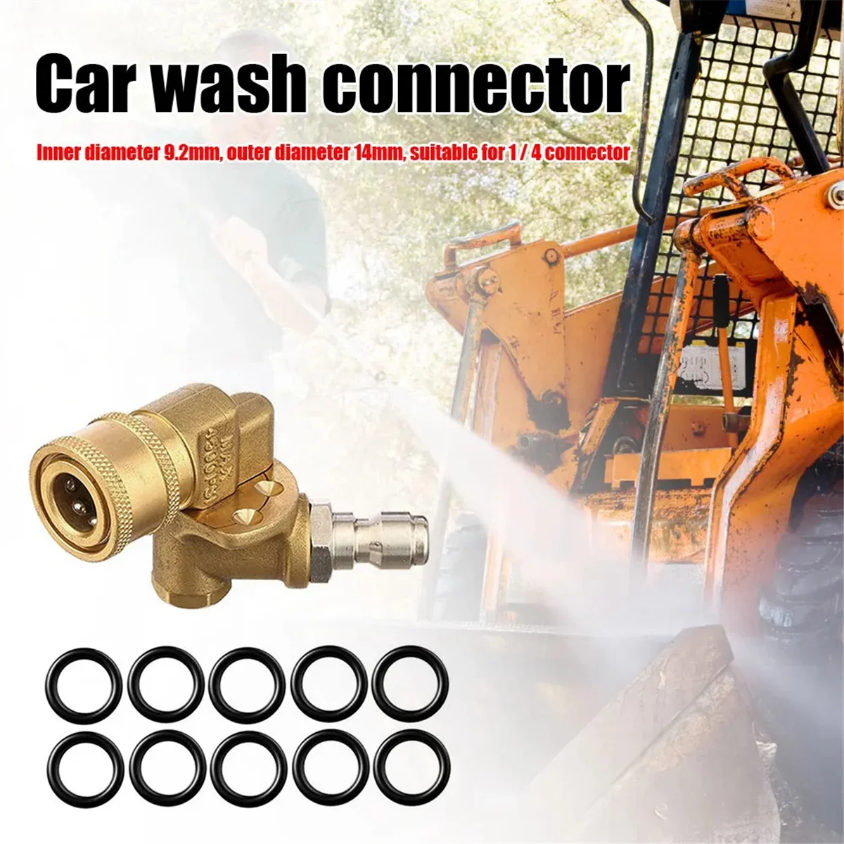 180° Swivel Joint High Pressure Washer Wash Water Nozzle 1/4 Quick Connection for Cleaning Car Wash Machine Accessories