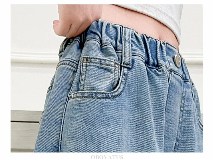 Neue Modische Kinderjeans mit Sternenmuster für Mädchen, Stylische Gerade Denim-Hosen, Lässige Jeans für Kinder und Teenager – Detail 9