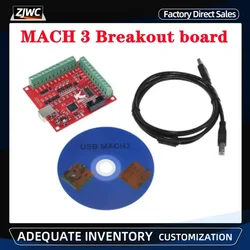 3pcs/Set 1pc 4 Axis MACH3 CNC Controller System Breakout Board+1PC USB Wire+1PC CD 100Khz Interface Drive Motion Driver Board