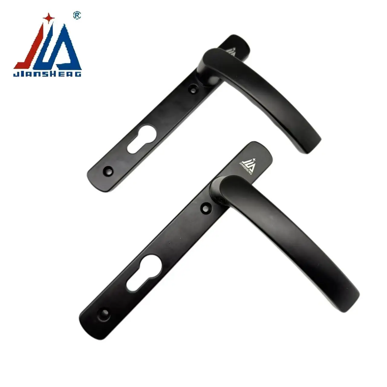 

Spindle Drive Aluminum Square Lever Door Handle with Lock And Plate for Aluminum Door Knobs Suitable for Room Kitchen Bedroom