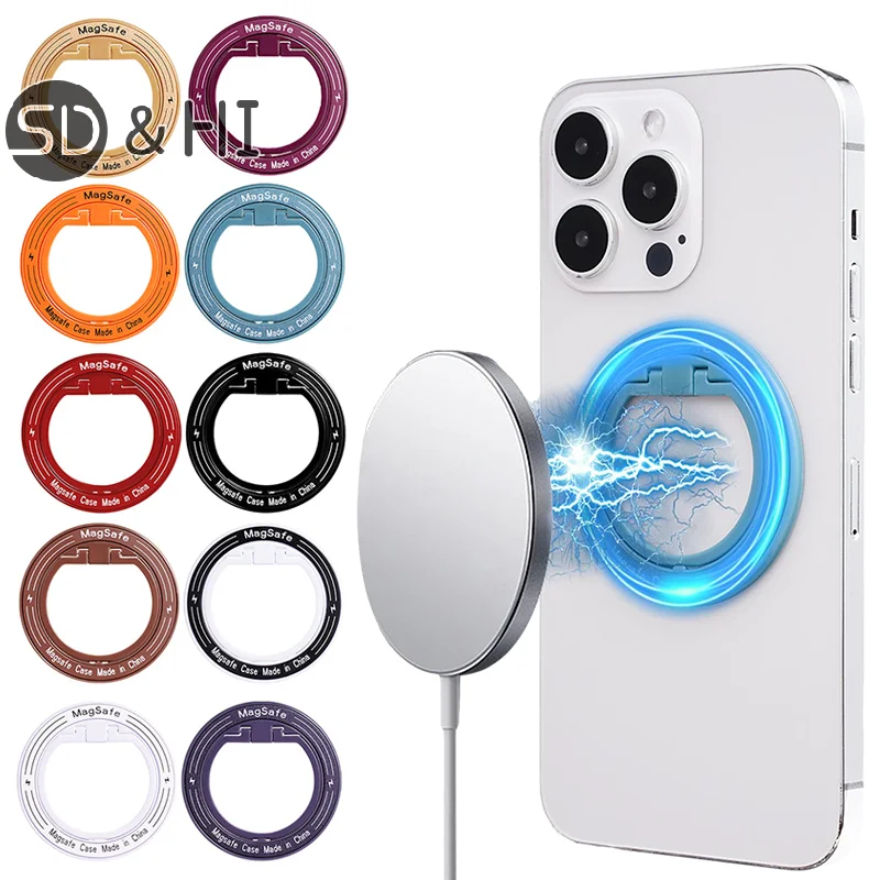 

For MagSafe Phone Magnetic Finger Ring Holder For Iphone 12 13 Pro Max Mini Magnet Phone Stand Grip Mount Smartphone Accessories