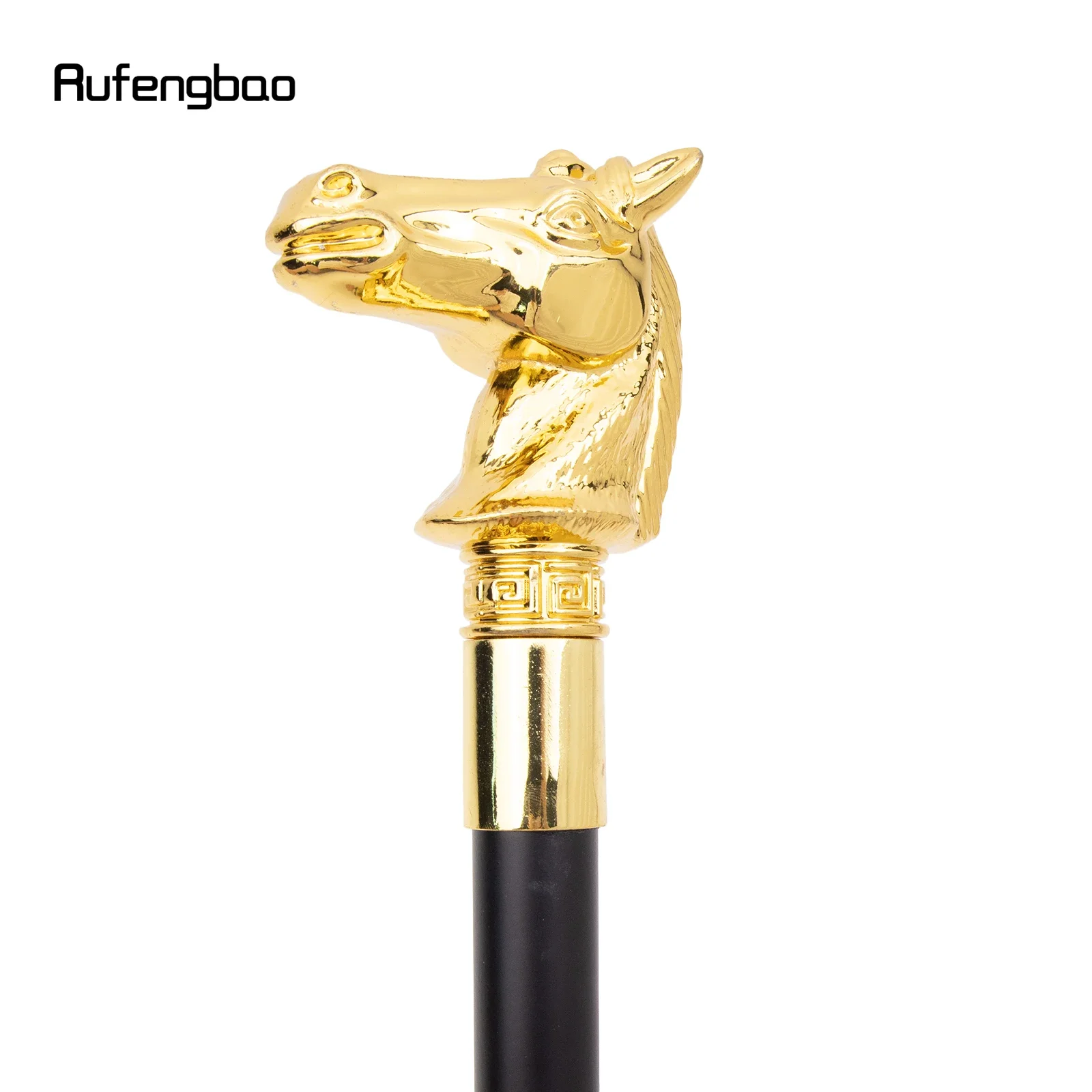 Golden Race Horse Bristle Head Animal Fashion Walking Stick Dekoracyjna impreza Cospaly Modna laska Crosier 93cm