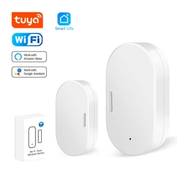 Tuya-ドアと窓のセンサー,wifi,バッテリー付き,スマートホームセキュリティアラームシステム,音声制御,Alexa経由,Google Home,スマートライフ