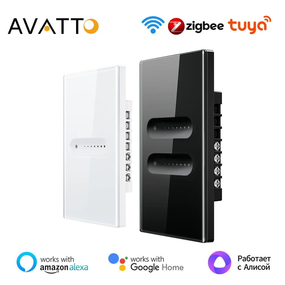 

AVATTO Tuya Wi-Fi/ZigBee умный диммер 1/2 банды диммер переключатель света сенсорная панель приложение дистанционное управление для Alexa Google Home