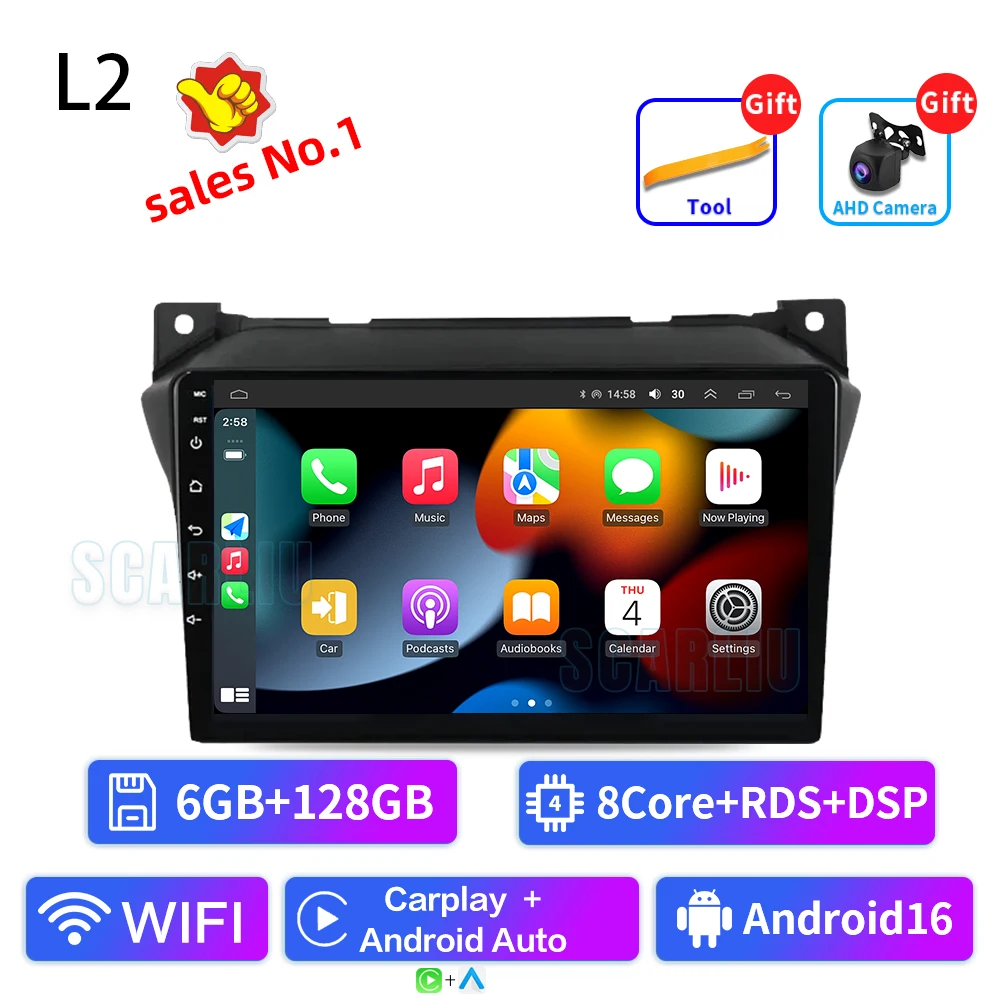 Android 16 4G + 32G Voor Suzuki Alto 2009 2010 2011 2012 2013 2014 2015 2016 Multimedia Stereo auto Dvd-speler Navigatie GPS Radio