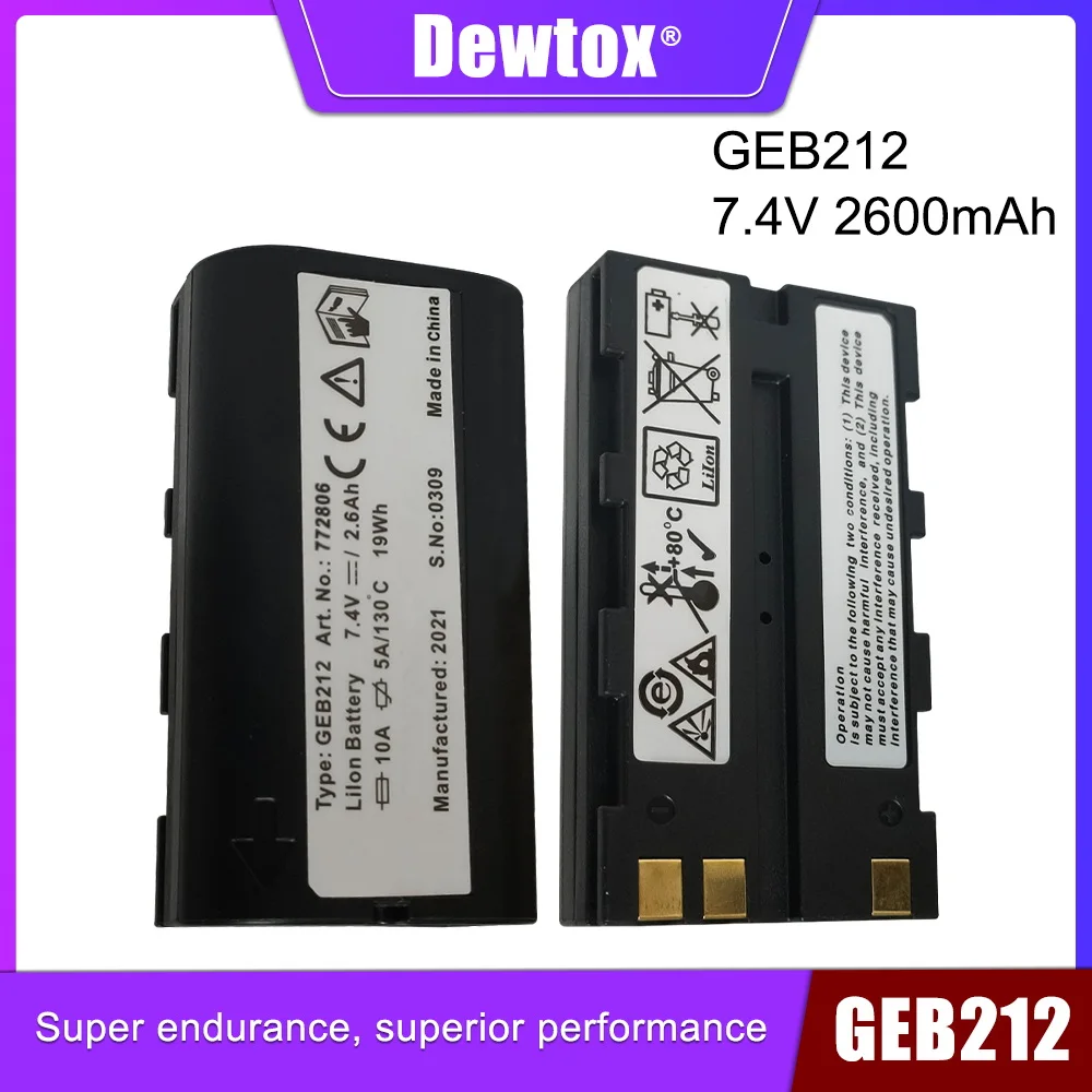 High Quality 7.4V 2600mAh GEB212 Replacement Battery For Dewtox ATX1200 ATX1230 GPS1200 GPS900 GRX1200