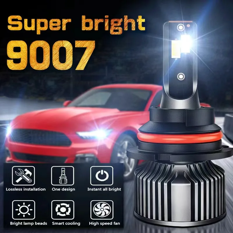 2PCS 18000LM integrated far and near 9007 HB5 9004 HB1 Dual lamp car LED headlight built in external LED headlight 9008 H13 A8S