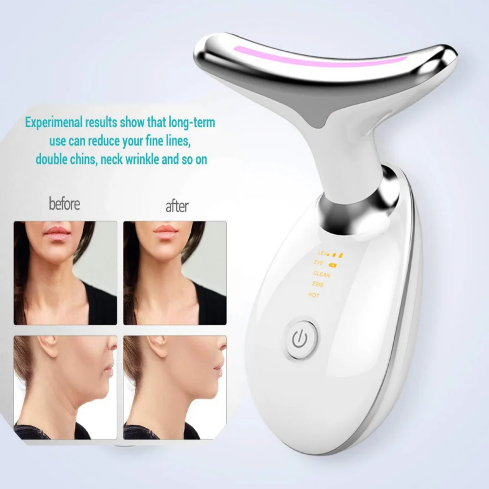 Masajeador Facial EMS para reducir la papada, máquina de estiramiento Facial, antiarrugas, terapia de fotones LED, dispositivo de belleza para el cuello y la piel