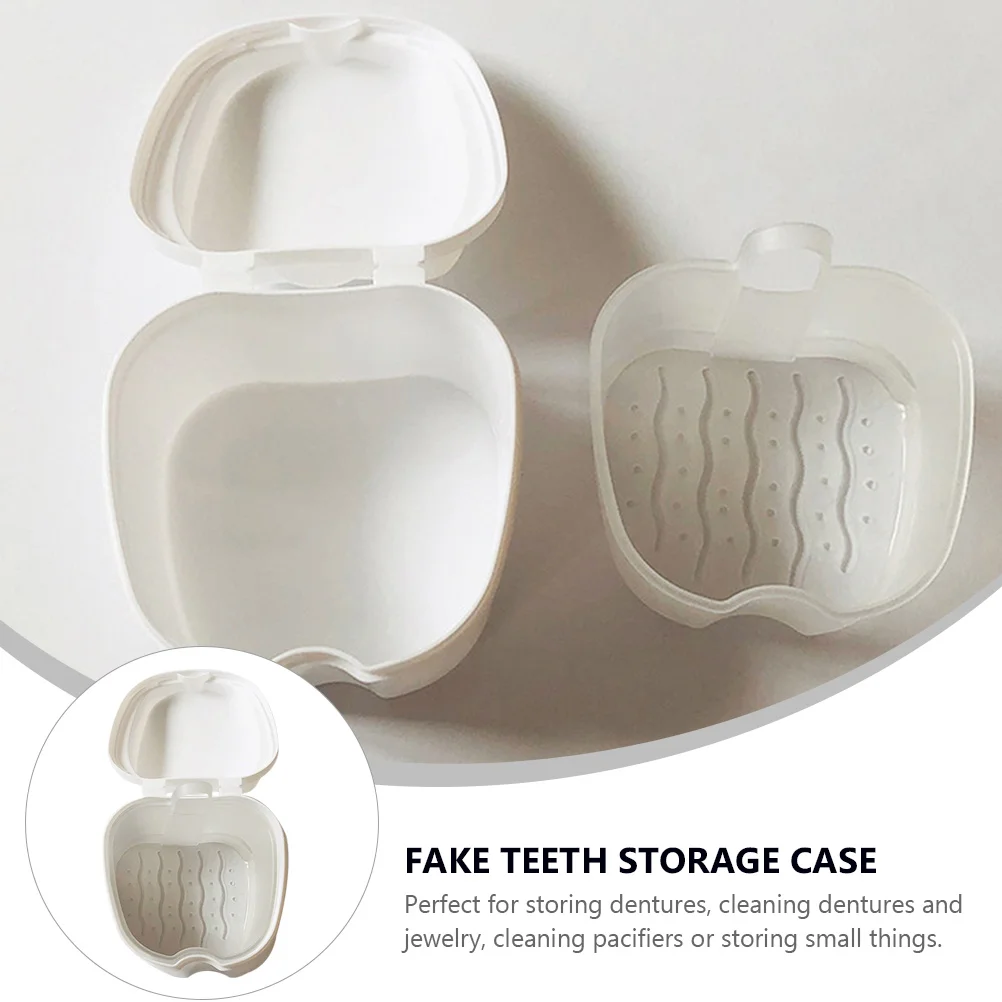 

3pcs Denture Cases False Teeth Storage Boxes Assorted Colors Pc Material Large Holes Double Hooks For Travel Camping Office Use