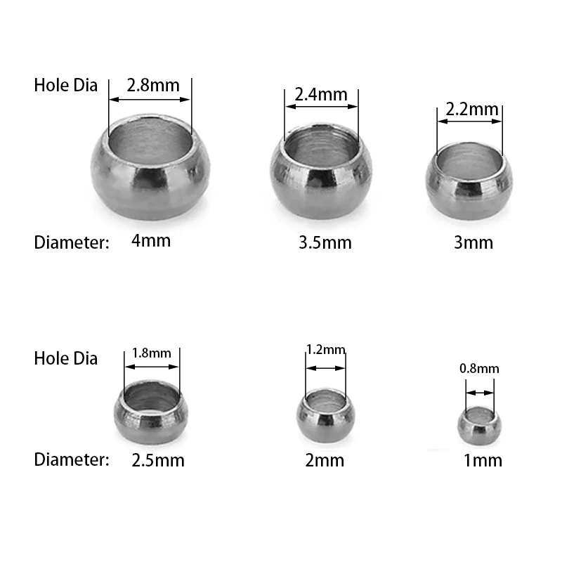100 teile/los Edelstahl End Stopper Spacer Perlen Crimp End Positionierung Ball Perlen Für Diy Schmuck Machen Zubehör – Detail 3