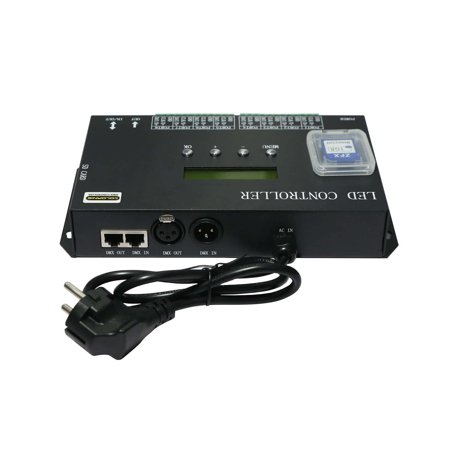 H807SA Full Color Pixel Controller 8 Port Off-line/stand-alone/SD Card DMX Console 5440 Pixels For WS2811 WS2812b Led Strip