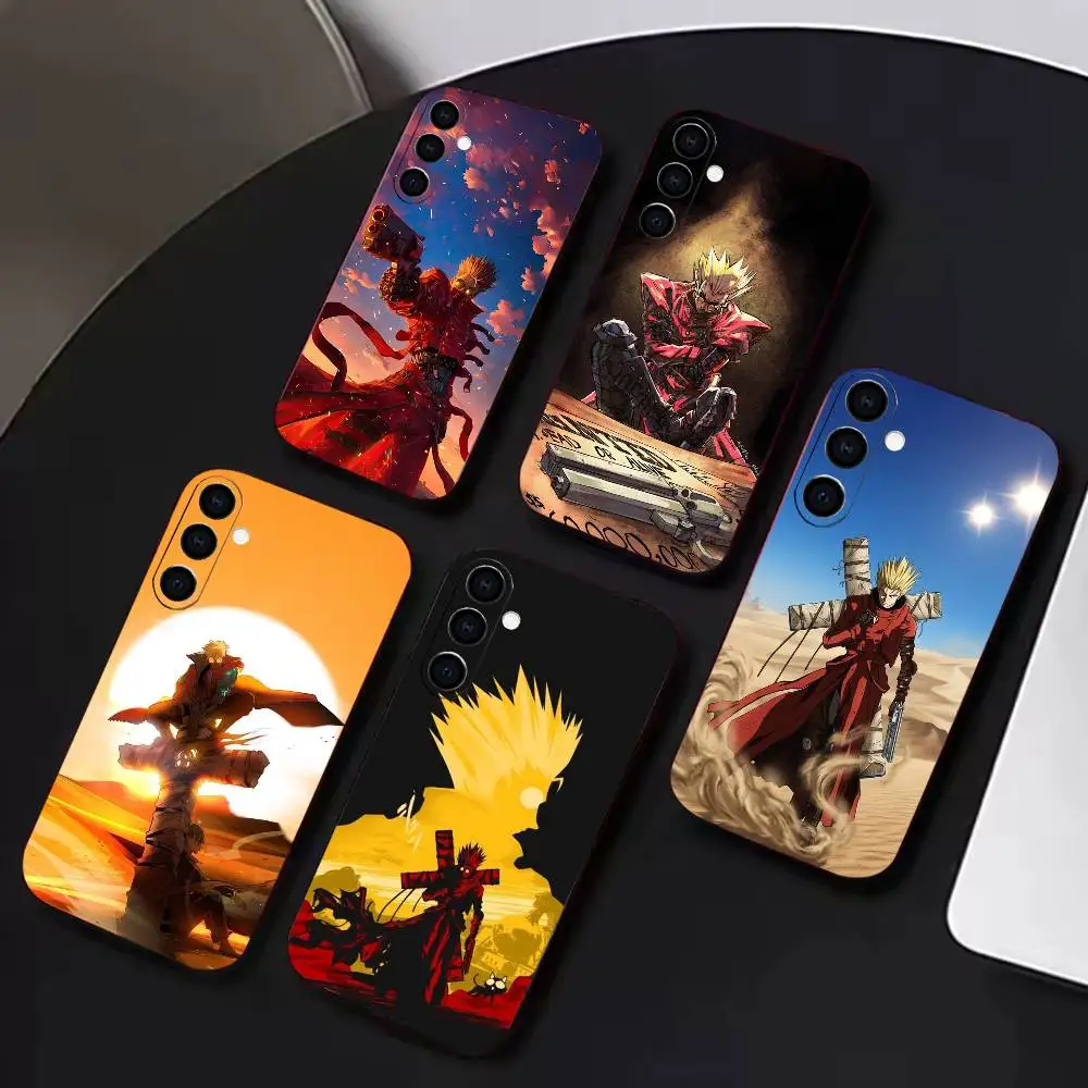 Cool Vash the Stampede GUN-Trigun Phone Case For Samsung A72,A53,A71,A70,A52,A73,A51,Silicone Black Soft