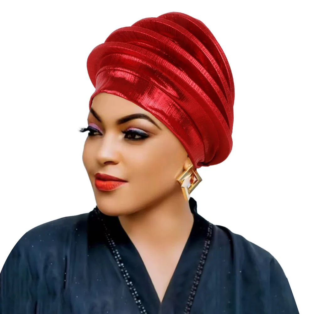 Multi-layered Spiral Beret Turbans for Women Afrcian Lady Head Wraps Female Berets Turban Nigeria Headpiece Wedding Party Gele