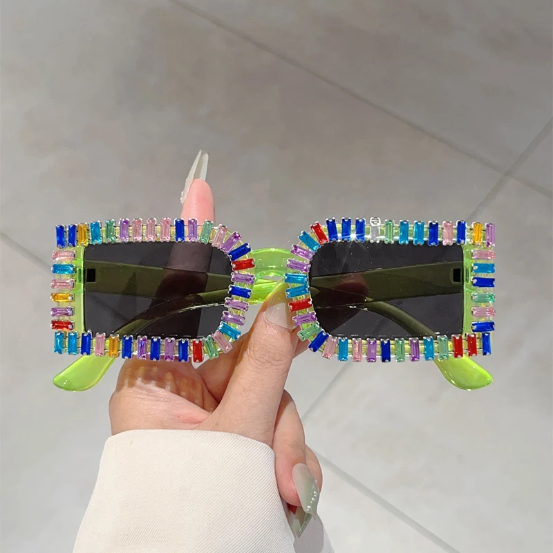 

KAMMPT новые модные блестящие оттенки с кристаллами, оригинальный брендовый дизайн, солнцезащитные очки ярких цветов, женские модные солнцезащитные очки для отдыха и пляжа