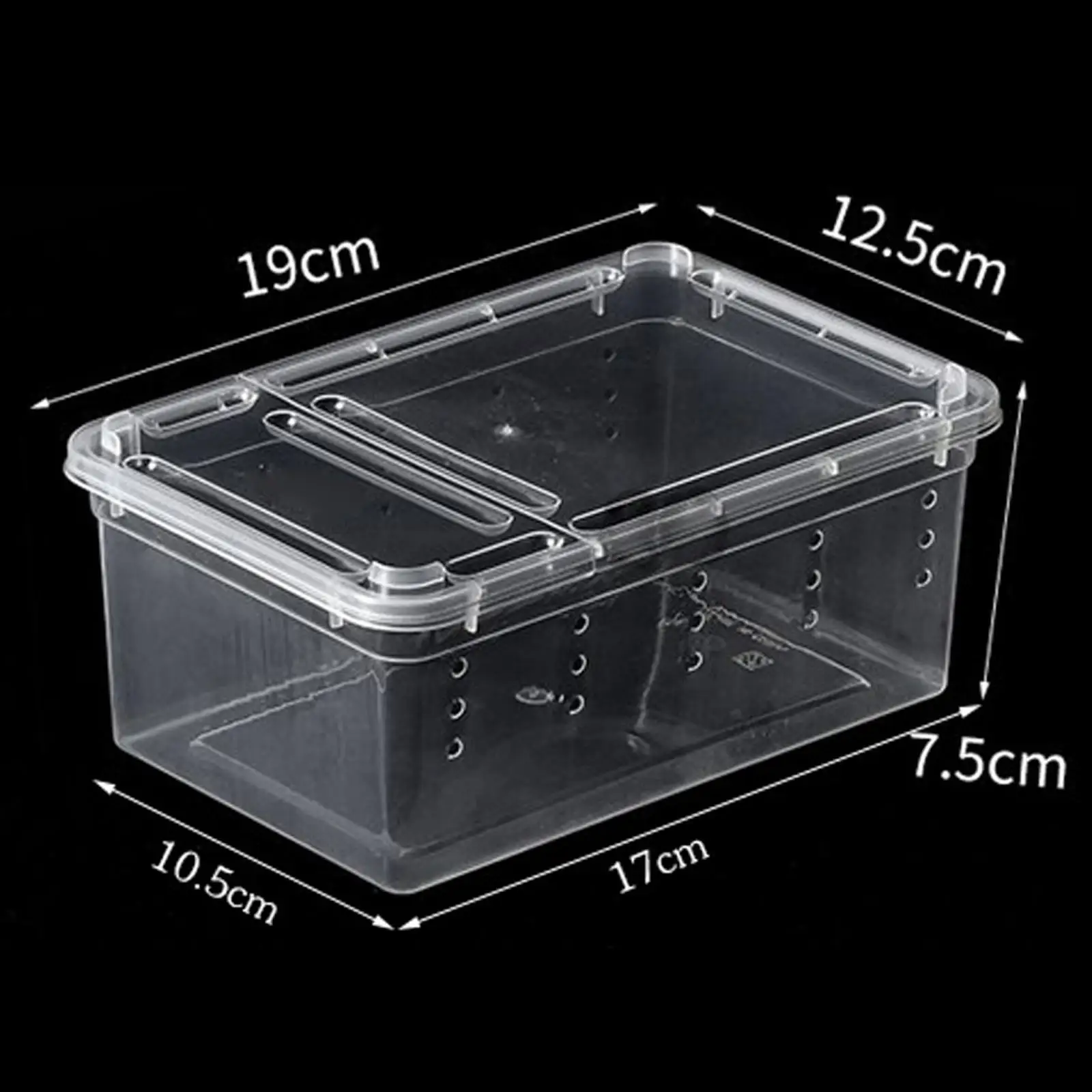 Reptile Feeding Box Hatching Case Rectangle 12.5x19x7.5cm Animal Habitat Cage Reptile Terrarium for Snails Snake Scorpions - view 6