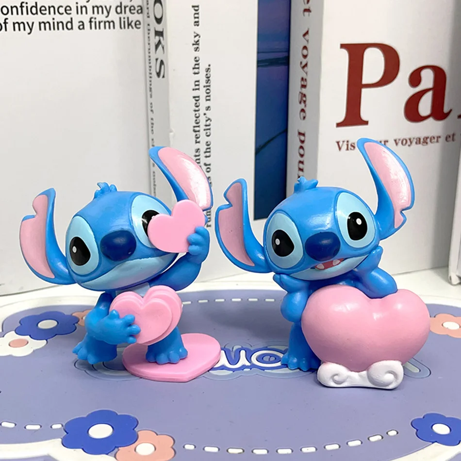 Disney Stitch Action Figure Blind Box Sweet Pink Series Display Item Toy Gift Ornament Handmade Figurine Collectible Birthd