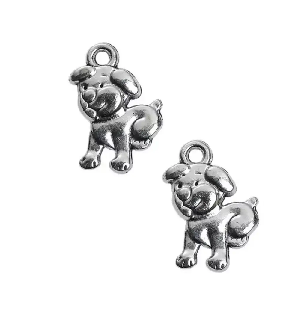

20pcs 17x12mm Alloy matel tibetan silver 2sided dog design pendants HWEF3755