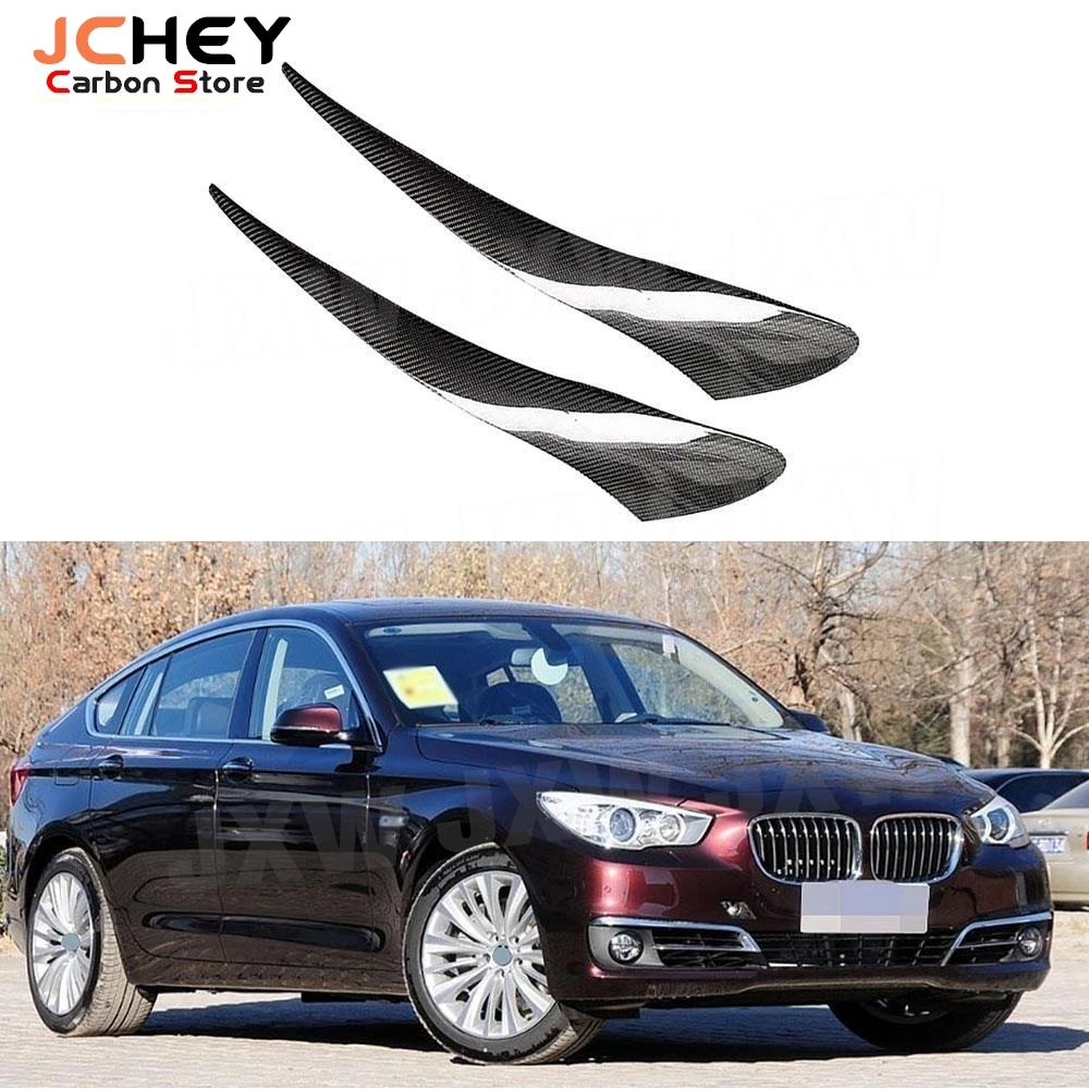 

JCHEY Carbon Fiber Front Bumper Head Eyelid Eyebrow Trims for BMW 5 Series GT F07 2009-2017 Foglamp Eyelid Eyebrow Car