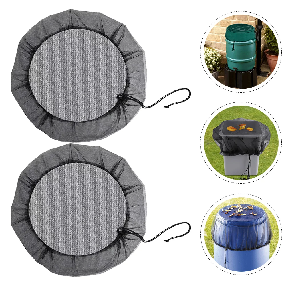 

2 Pcs Rain Barrel Grill Outdoor Water Tank Cover Protector Protective Bucket Net Covers Polyester Mesh for Buckets Practical