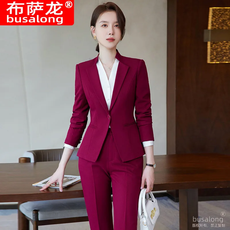 

Suit Women's Spring and Autumn New High-End Business Fashion Temperament Hotel Manager Formal Wear Professional Tailored Suit Wo