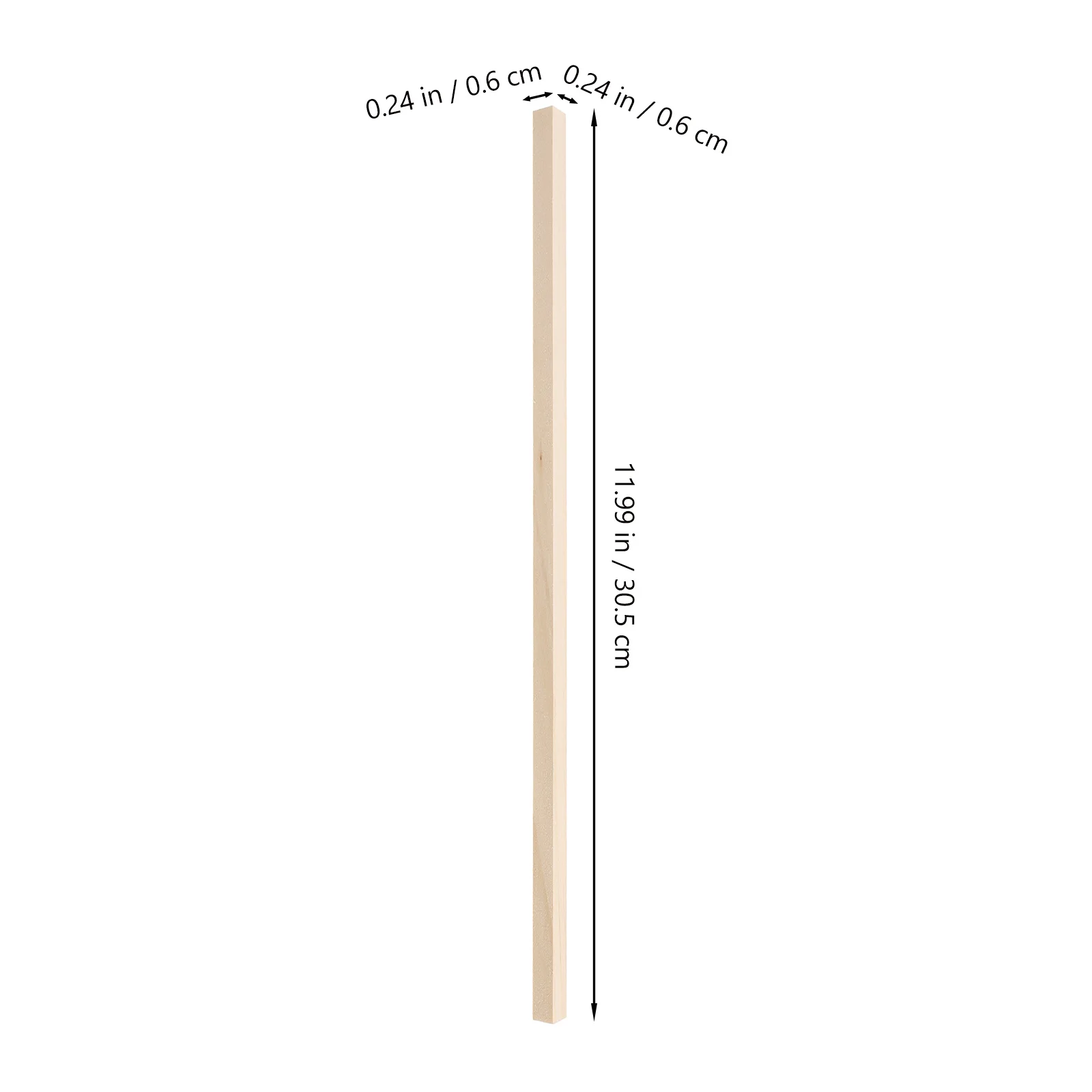 60pcs Diy Wood Sticks Square Hardwood Dowel Rods 30.5X0.6Cm Unfinished Smooth Craft Sticks For Painting Projects Tool Parts