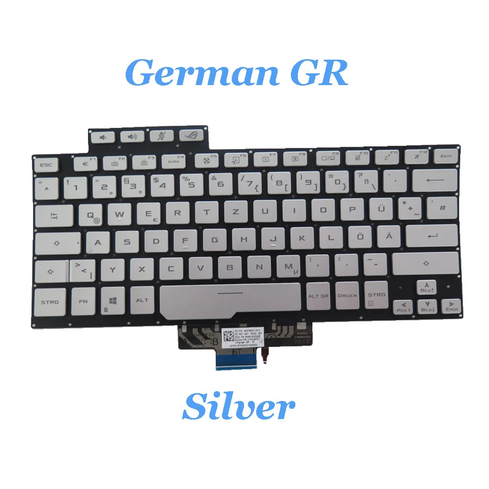 

Клавиатура для ноутбука ASUS ROG Studio Pro 14 PX401IV PX401QM с подсветкой без рамки, немецкая GR \ Сполучені Штаты США