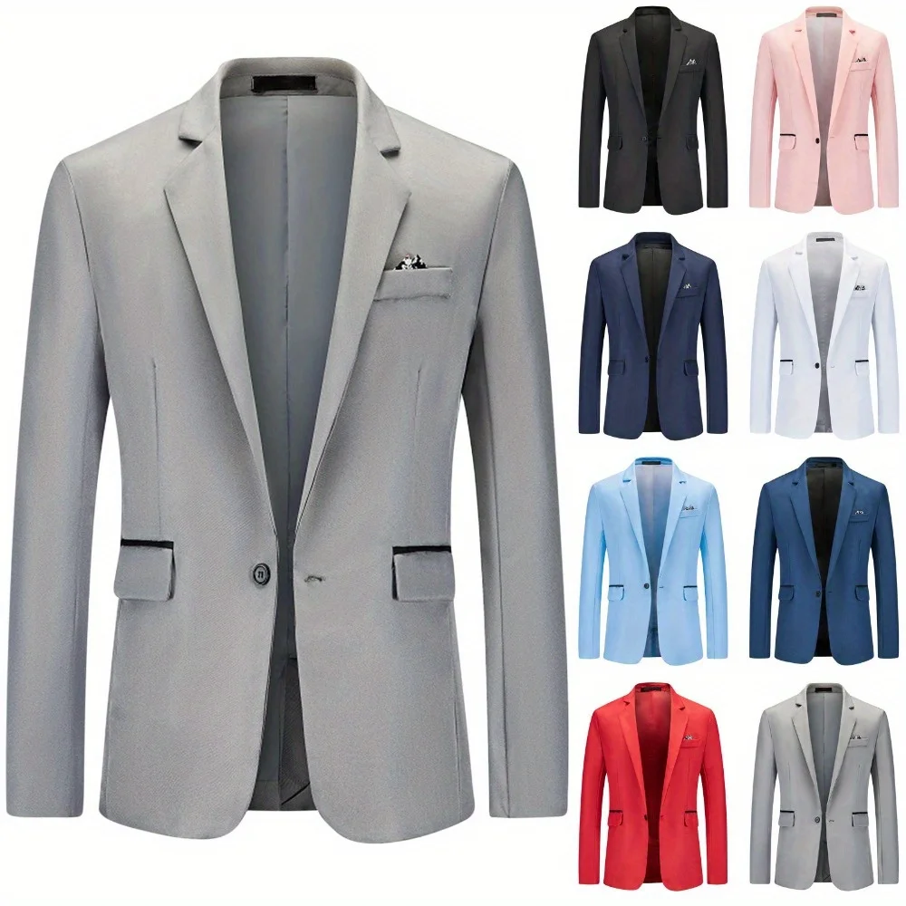 

2025 New Men's Loose Single-Breasted Business Blazer - Fashion Casual Cardigan Style Suit