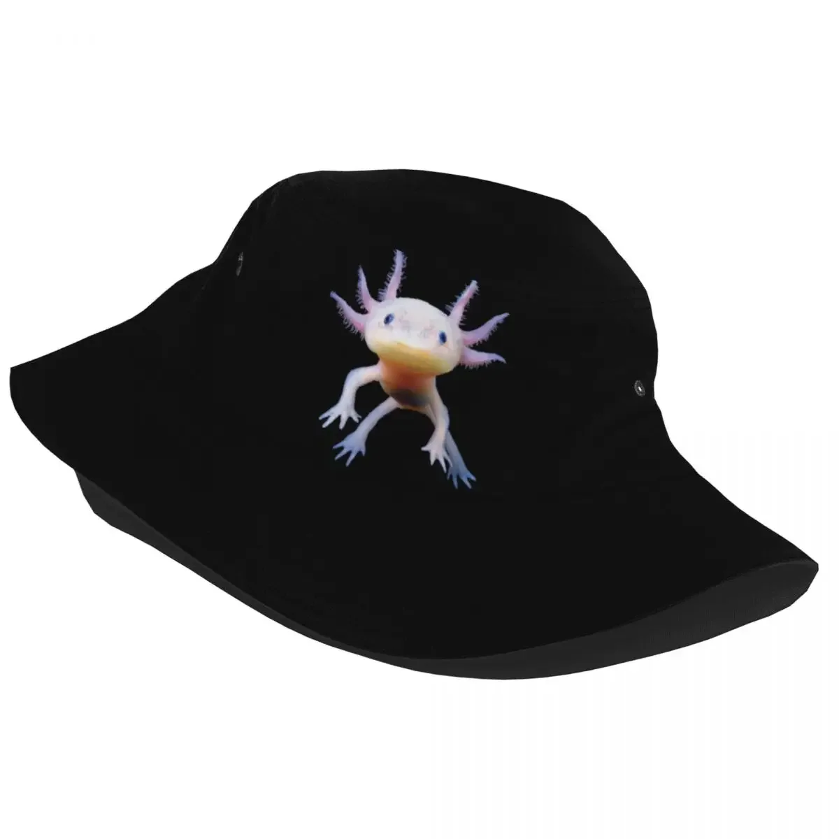 Cute Axolotl Salamander Amphibian Mexican Walking Fish Bucket Hat Unisex Trendy Salamander Amphibian Fish Summer Fisherman's Hat